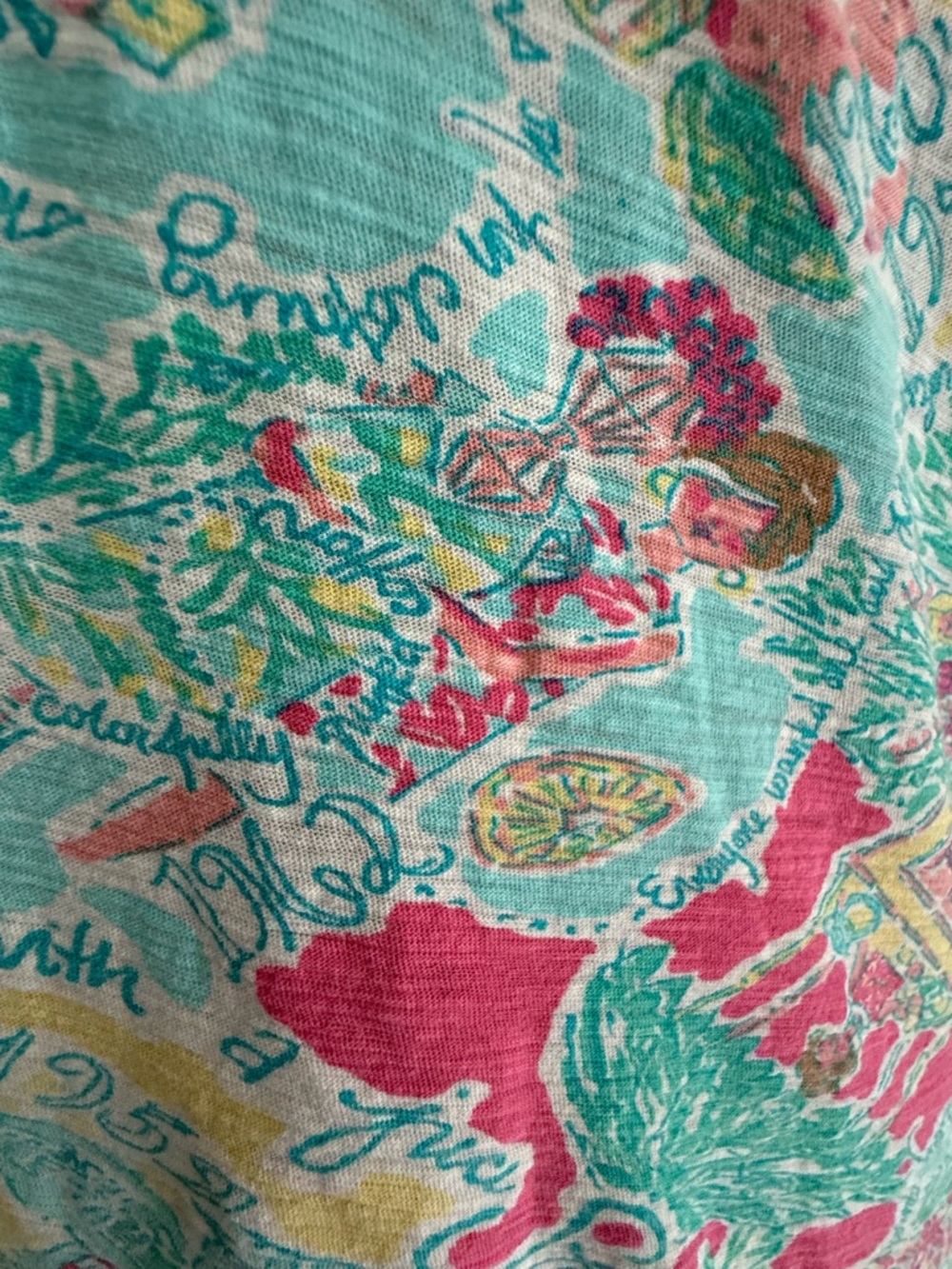 Lilly‎ Pulitzer “In The Beginning” Printed V-Neck Long Sleeve Top – Size Medium - Picture 11 of 12